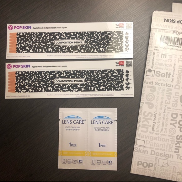 NEW Pop Skin Composition Book Style Wrap Vinyl Skin Apple Pencil 2nd Generation - Picture 2 of 4